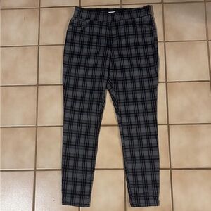 Nine West Black and Gray Plaid Jeans
